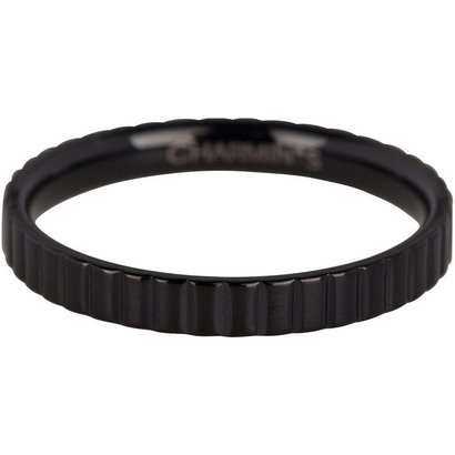 CHARMIN'S Charmins Shiny SERRATED Steel steel stacking ring R322 Black 4mm from the fashion jewelery brand Charmin's.