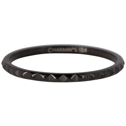 CHARMIN'S Charmins NEFERTITI Stahl glänzende Stahlpfahl Ring R405 Schwarz Shank Modeschmuck Marke Charmin ist.