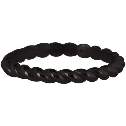 CHARMIN'S Charmins Shiny CURVES Steel steel stacking ring R446 Black Steel from the fashion jewelry brand Charmin's.