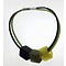 CUBE COLLECTION CUBE NECKLACE Black Green with 3 Cubes Black Olive - Mustard