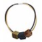 CUBE COLLECTION CUBE KETTING  Zwart Beige met 3 Cubes Messing- Zwart - Charcoal Brown