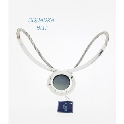 SQUADRA BLU Dutch Design Jewelry SQUADRA BLU-Anweisung Halskette Dutch Design mit farbigem Stein Hämatit