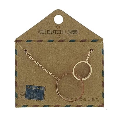 GO-DUTCH LABEL Go Dutch Label Bracelet with Charm Sisters Rosegold colored Stainless Steel