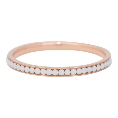 IXXXI JEWELRY RINGEN iXXXi Filling ring 0.2 cm White Stone Rosegold colored Stainless steel