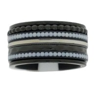 IXXXI JEWELRY RINGEN iXXXi COMBINATIE RING 12mm ZWART WHITE STONES BLACK 1044