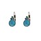 BIBA OORBELLEN Biba round earrings Gold or Silver with Azure Blue Swarovskisteen