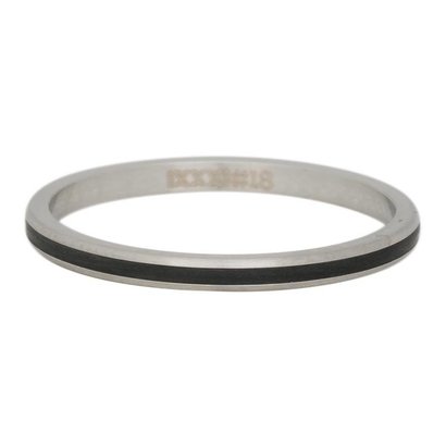 iXXXi JEWELRY iXXXi Vulring 0.2 cm Line Black in silver stainless staal