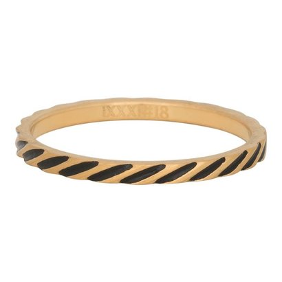 iXXXi JEWELRY iXXXi Jewelry Vulring 2mm SLANTING STRIPES Gold Stainless steel