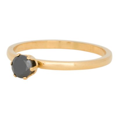 iXXXi JEWELRY iXXXi Jewelry Ring 2mm CROWN BLACK DIAMOND Gold Stainless steel