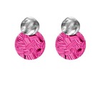 BIBA EXPERIENCE Biba Round Ear Studs with Resin Circle Pink