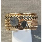 IXXXI JEWELRY RINGEN iXXXi COMBINATION RING 12mm GOLD COLORED 1054 BLACK STAR