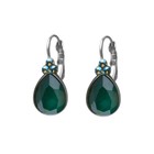 BIBA OORBELLEN Biba Drop shaped earrings with Swarovskist and Royal Green