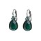 BIBA OORBELLEN Biba Teardrop Ohrringe Gold oder Silber mit Royal Green Swarovskisteen