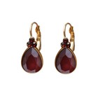 BIBA OORBELLEN Biba Drop shaped earrings with Swarovskist and Royal Red