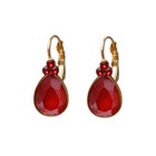 BIBA OORBELLEN Biba Drop shaped earrings with Swarovskisteen Red