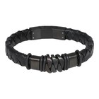 iXXXi JEWELRY MEN iXXXi JEWELRY LEATHER BRACELET BLACK STEEL JACKSON