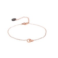 GO-DUTCH LABEL Go Dutch Label Armbandje Double Circle Small  Rosegoudkleurig