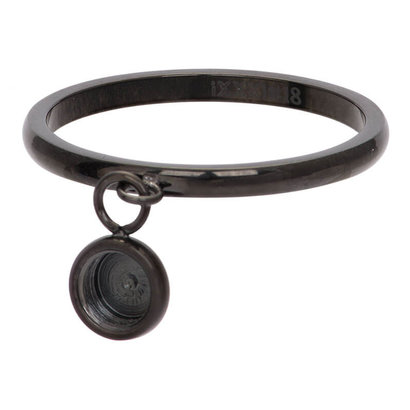 iXXXi JEWELRY iXXXi Jewelry Washer 2mm Top part dancing base ring Black Stainless steel