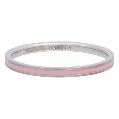 iXXXi JEWELRY iXXXi Vulring 0.2 cm Line Pink in silver stainless staal