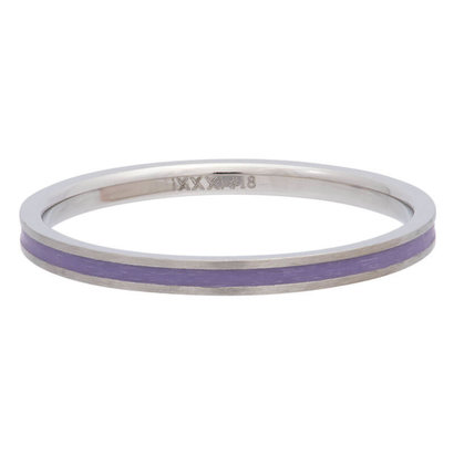 iXXXi JEWELRY iXXXi Vulring 0.2 cm Line Purple in silver stainless staal