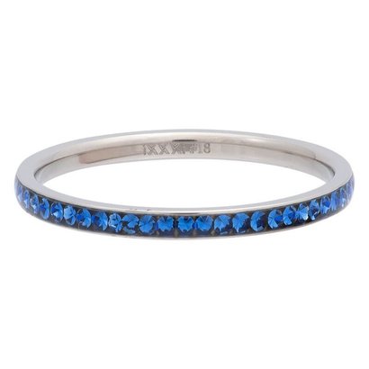 IXXXI JEWELRY RINGEN iXXXi Unterlegscheibe 2MM Small Zirkonia Capri Blue in Silberstahl