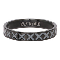 IXXXI JEWELRY RINGEN iXXXi Jewelry Vulring 0.4 cm X LINE  Black
