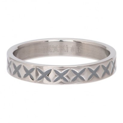 IXXXI JEWELRY RINGEN iXXXi Schmuckscheibe 4mm X LINE Silber Edelstahl