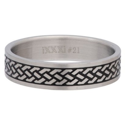 iXXXi JEWELRY MEN iXXXi MEN'S WASHER TRIBAL SILVER 6MM