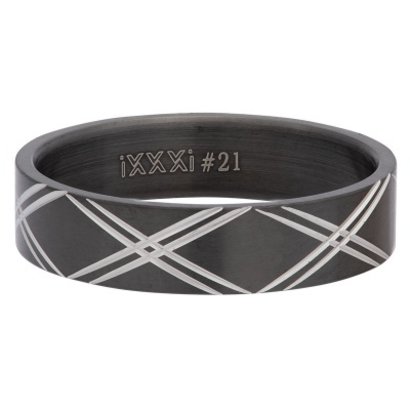 iXXXi JEWELRY MEN iXXXi HEREN VULRING DOUBLE LINE BLACK 6MM