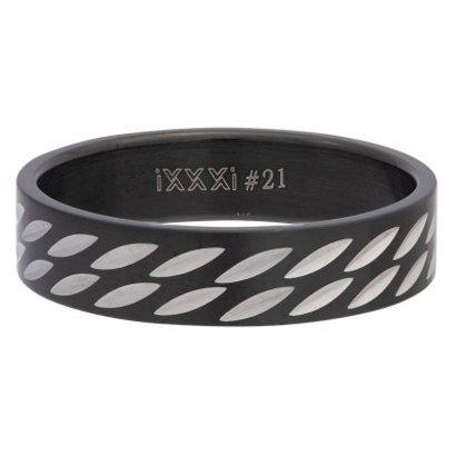 iXXXi JEWELRY MEN iXXXi HEREN VULRING SURFBOARD BLACK 6MM