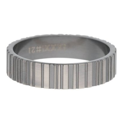 iXXXi JEWELRY MEN iXXXi MEN'S WASHER BARCODE MAT SILVER 6MM