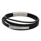 iXXXi JEWELRY MEN iXXXi JEWELRY LEATHER BRACELET BLACK KEVIN