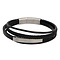 iXXXi JEWELRY MEN iXXXi SCHMUCK LEDER ARMBAND SCHWARZ KEVIN MIT STAHLVERSCHLUSS