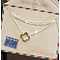 GO-DUTCH LABEL Go Dutch Label Edelstalen Ketting Kort Open Klaver Goudkleurig