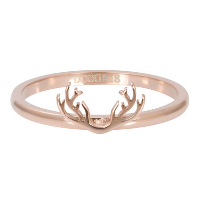 iXXXi JEWELRY iXXXi Vulring 2mm Antlers in  rosegoud stainless staal
