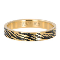 iXXXi JEWELRY iXXXi Washer 4mm ZEBRA Stainless steel Gold