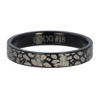 IXXXI JEWELRY RINGEN iXXXi Vulring 4mm Panter Stainless steel Zwart