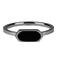 CHARMIN'S Charmins Fashion Seal Squared Oval with black Stone Shiny Silver steel R671 from the fashion jewelry brand Charmin's.