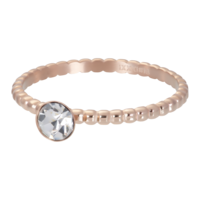 IXXXI JEWELRY RINGEN iXXXi Unterlegscheibe 2mm. Kugel mit Kristallstein Rosé vergoldet Edelstahl