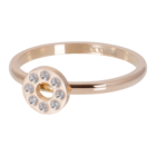 IXXXI JEWELRY RINGEN iXXXi Washer 2mm. Flat Circle Crystal Stone Rose gold plated Stainles steel