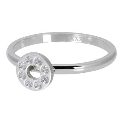 IXXXI JEWELRY RINGEN iXXXi Washer 2mm Flat Circle Crystal Stone Silver colored steel