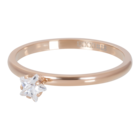 IXXXI JEWELRY RINGEN iXXXi Washer 2mm. Star Crystal Stone Rose gold plated Stainles steel