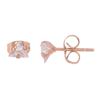 iXXXi JEWELRY iXXXi Jewelry Ear Studs with Triangular Crystal in rose gold plated steel