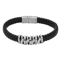 iXXXi JEWELRY MEN iXXXi JEWELRY  LEREN ARMBAND ZWART BOB