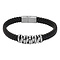 iXXXi JEWELRY MEN iXXXi JEWELRY LEATHER BRACELET BLACK KEVIN WITH STEEL CLOSURE