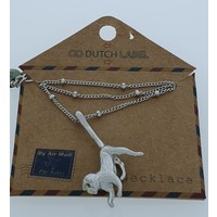 GO-DUTCH LABEL Go Dutch Label Necklace Monkey Silvery