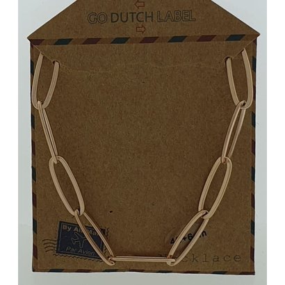 GO-DUTCH LABEL Go Dutch Label Edelstalen Ketting Schakels 45 cm. Rosegoudkleurig