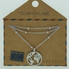 GO-DUTCH LABEL Go Dutch Label Kettinkje met hangertje World Zilverkleurig