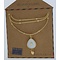 GO-DUTCH LABEL Go Dutch Label Stainless Steel Necklace Short with Drop-shaped pendant with white mother-of-pearl Gold-colored with a small natural stone