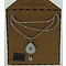 GO-DUTCH LABEL Go Dutch Label Stainless Steel Necklace Short with Drop-shaped pendant with white mother-of-pearl Silver-colored with a small natural stone